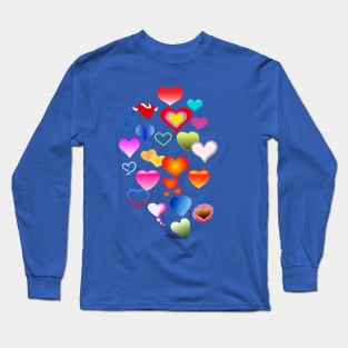 Iridescent One Hundred Hearts Logo Design T-shirt Long Sleeve T-Shirt